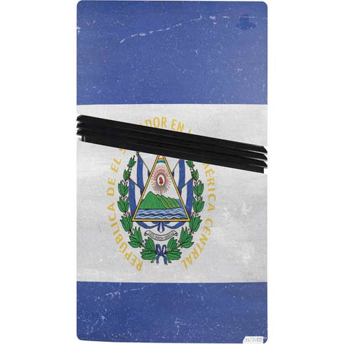 El Salvador Flag Distressed PS5 Pro Console Skin